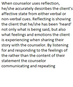 Counselling reflective skills